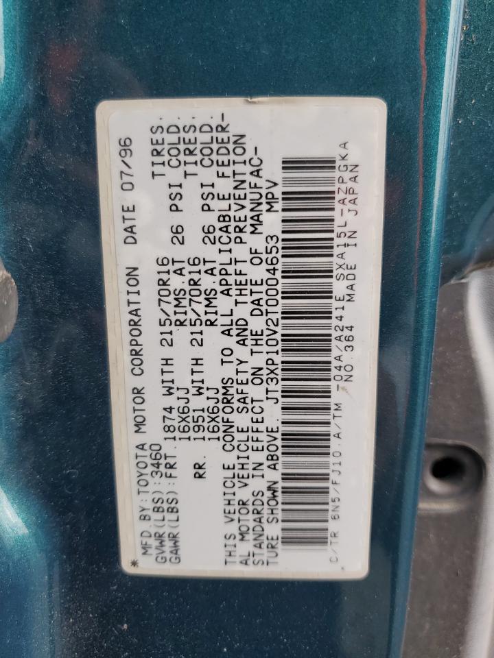 1996 Toyota Rav4 VIN: JT3XP10V2T0004653 Lot: 70845655