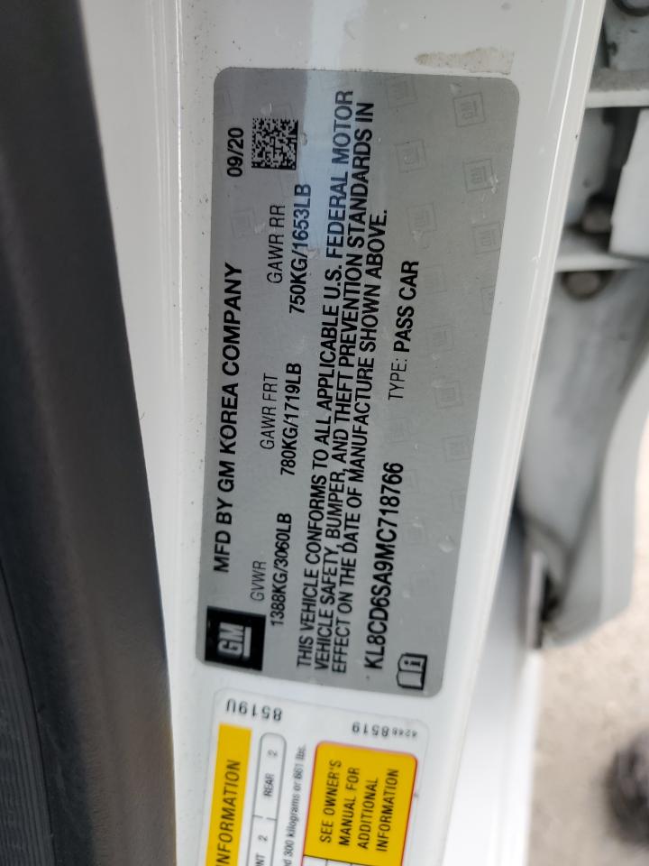 2021 Chevrolet Spark 1Lt VIN: KL8CD6SA9MC718766 Lot: 81939955