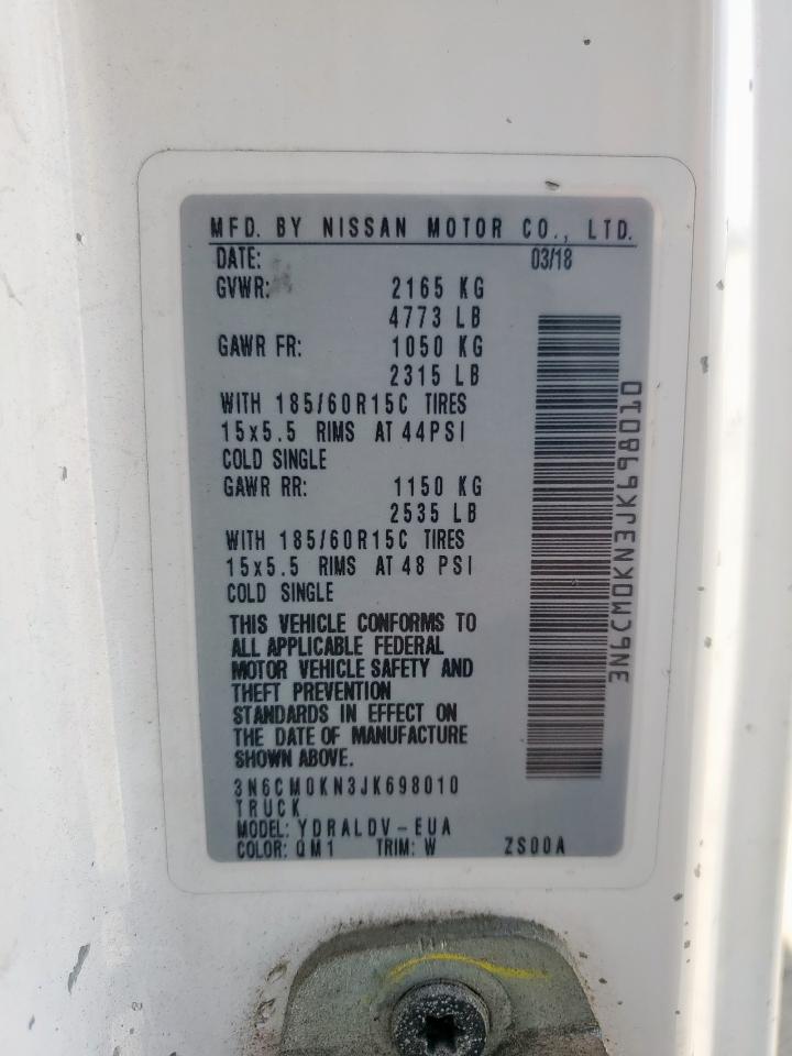 2018 Nissan Nv200 2.5S VIN: 3N6CM0KN3JK698010 Lot: 80554985