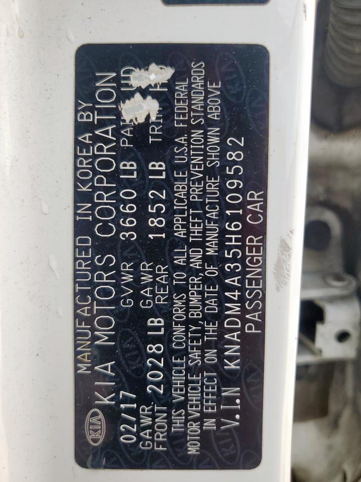 2017 Kia Rio Lx VIN: KNADM4A35H6109582 Lot: 80749495