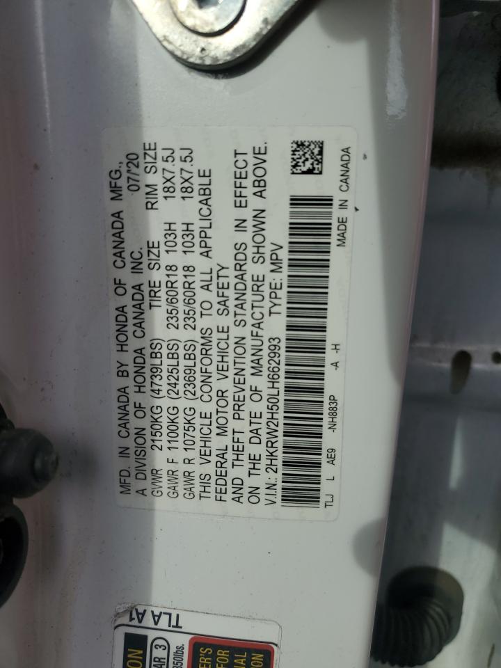 2020 Honda Cr-V Ex VIN: 2HKRW2H50LH662993 Lot: 80713515