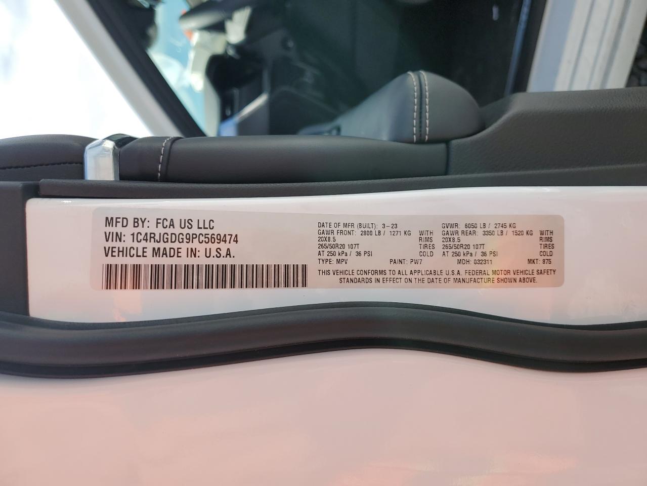 2023 Jeep Grand Cherokee Overland VIN: 1C4RJGDG9PC569474 Lot: 80345545