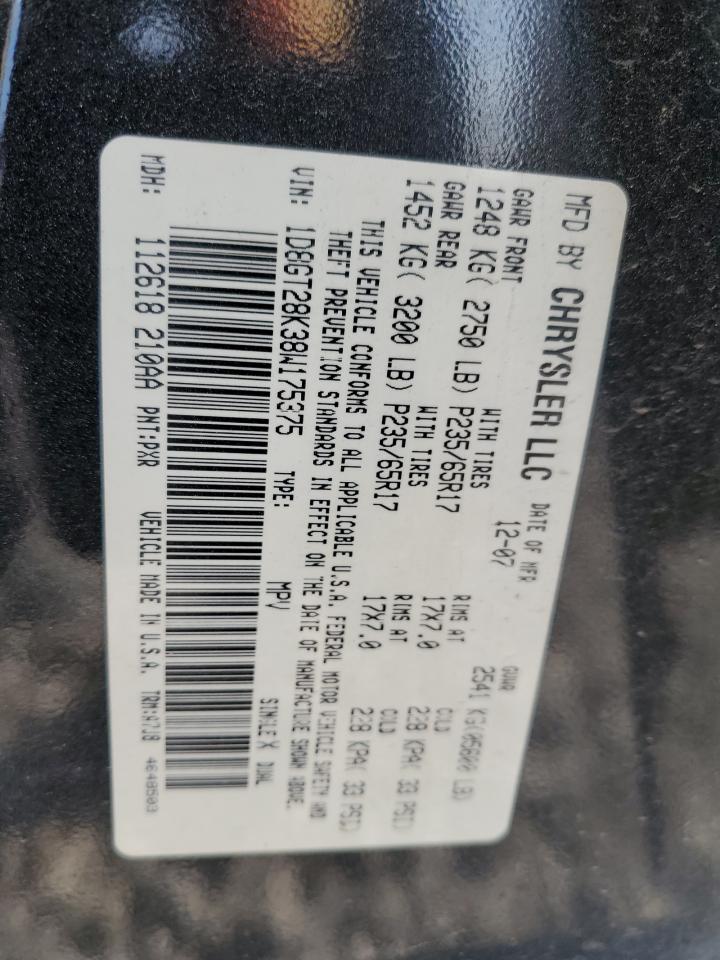 2008 Dodge Nitro Sxt VIN: 1D8GT28K38W175375 Lot: 71652765