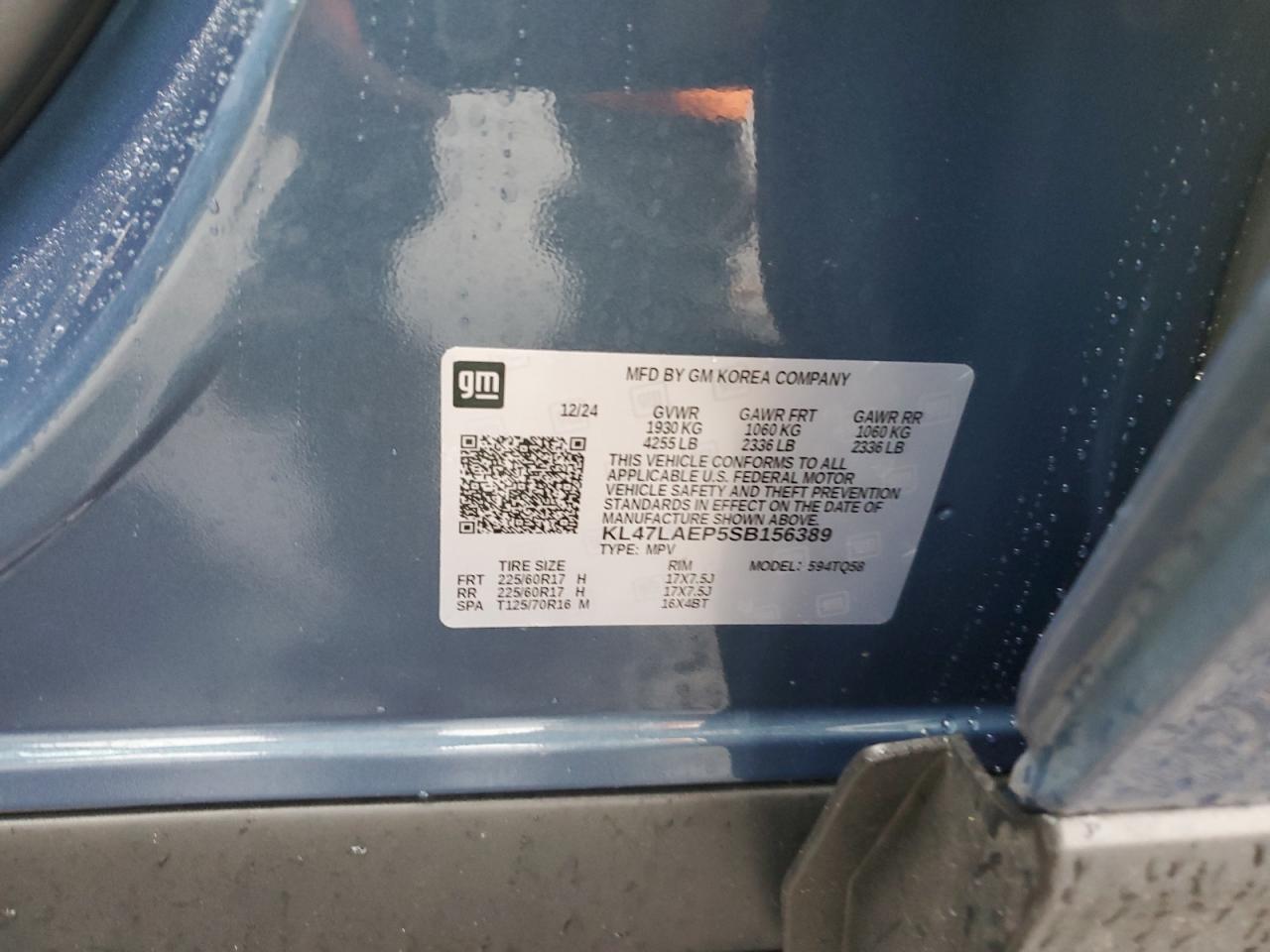 2025 Buick Envista Preferred VIN: KL47LAEP5SB156389 Lot: 81713835