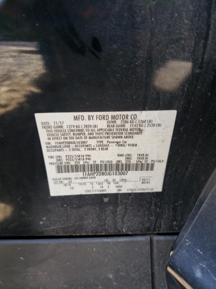 2018 Ford Taurus Se VIN: 1FAHP2D80JG103007 Lot: 80519305