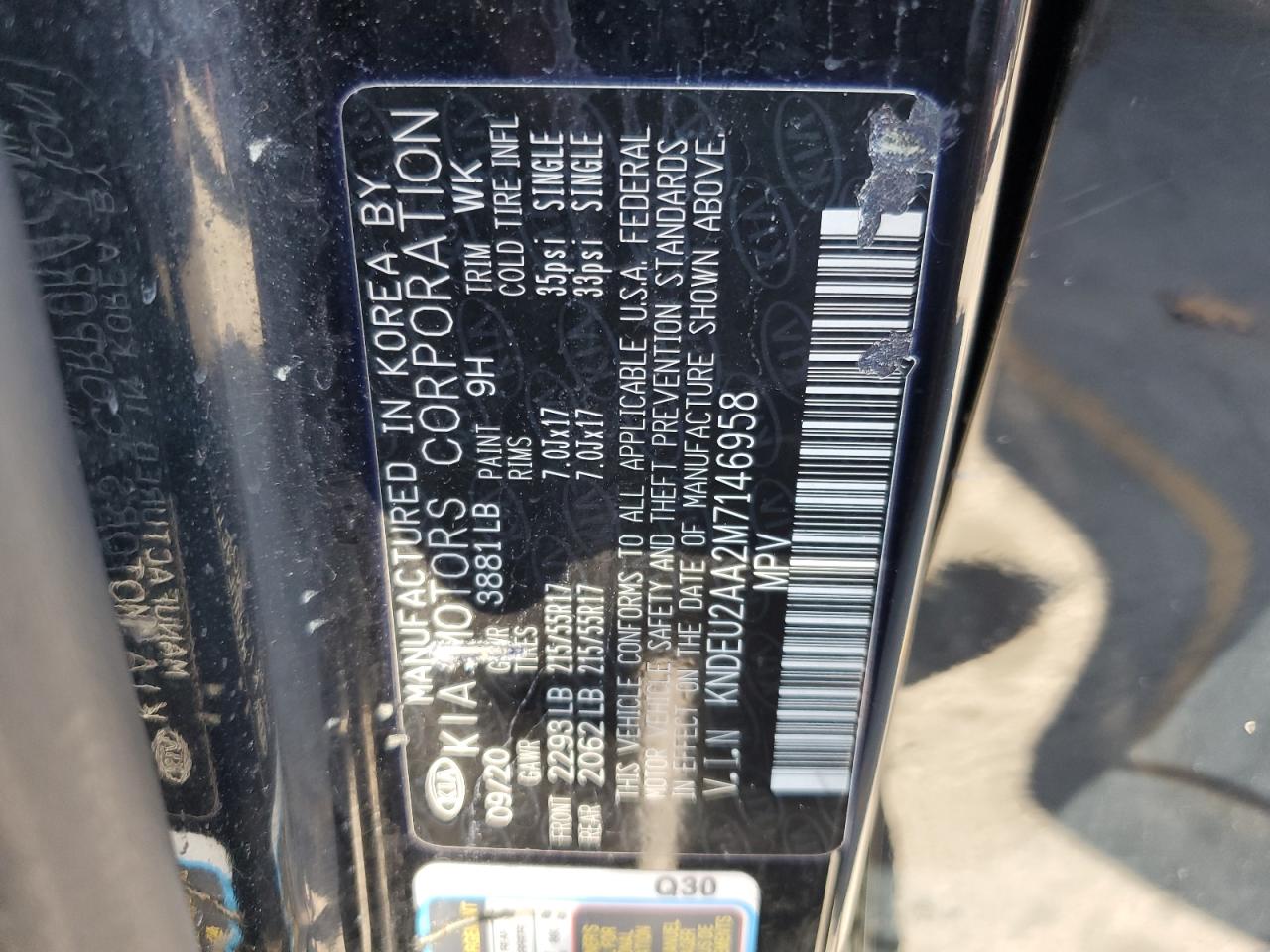 2021 Kia Seltos S VIN: KNDEU2AA2M7146958 Lot: 81272345