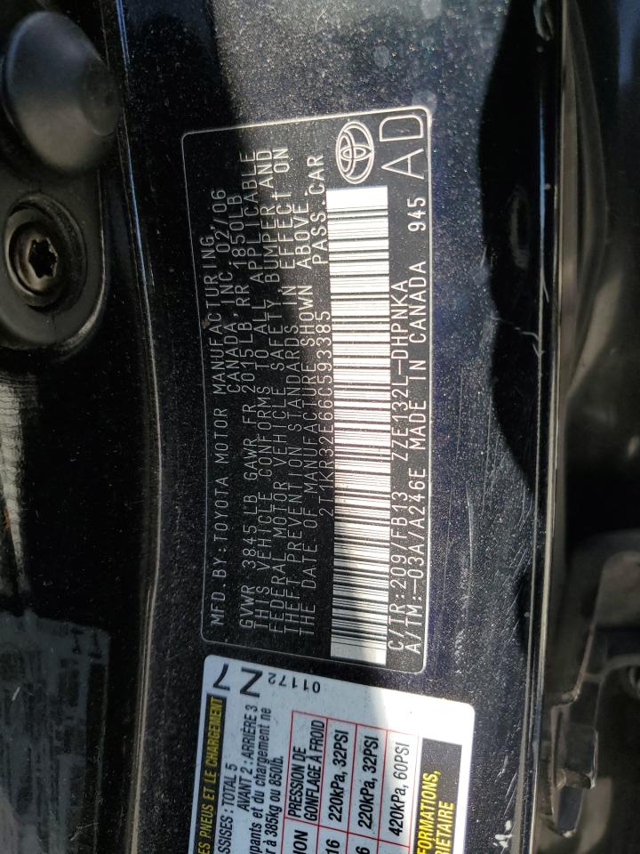 2006 Toyota Corolla Matrix Xr VIN: 2T1KR32E66C593385 Lot: 72097695