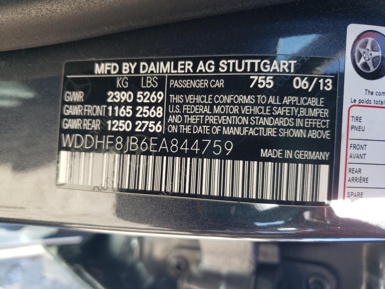 2014 Mercedes-Benz E 350 4Matic VIN: WDDHF8JB6EA844759 Lot: 80843315
