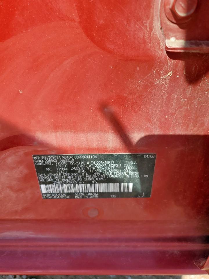 2008 Toyota Rav4 Limited VIN: JTMZK31V285021377 Lot: 80557675
