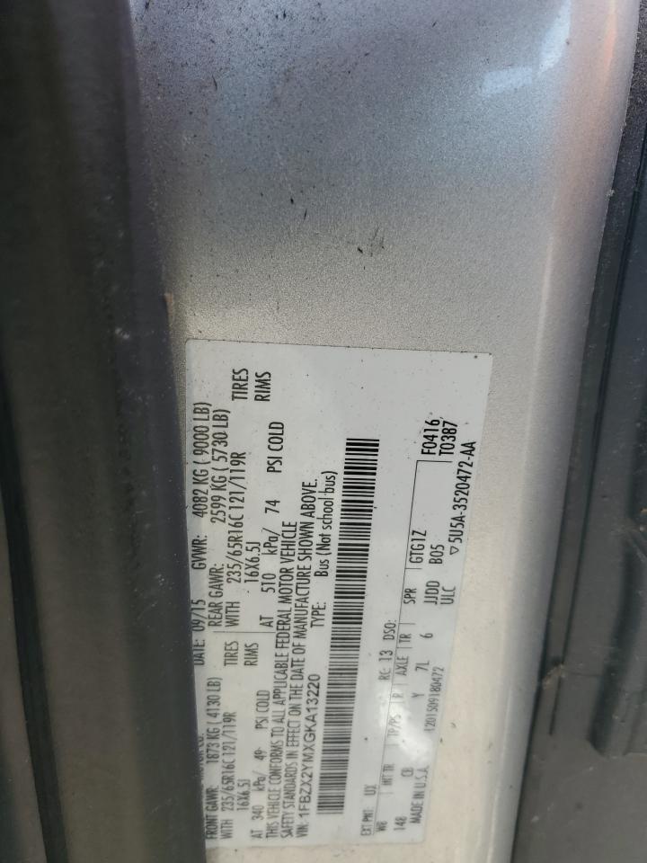 2016 Ford Transit T-350 VIN: 1FBZX2YMXGKA13220 Lot: 84405435