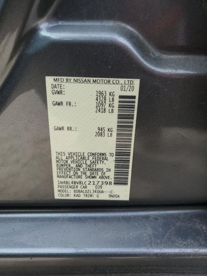 2020 Nissan Altima S VIN: 1N4BL4BV8LC217398 Lot: 80884735