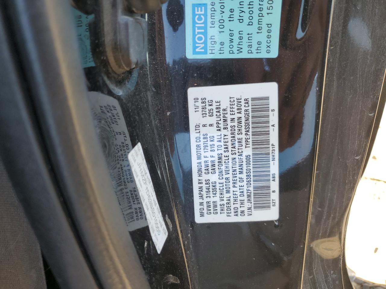 2011 Honda Cr-Z Ex VIN: JHMZF1D63BS010005 Lot: 84244975