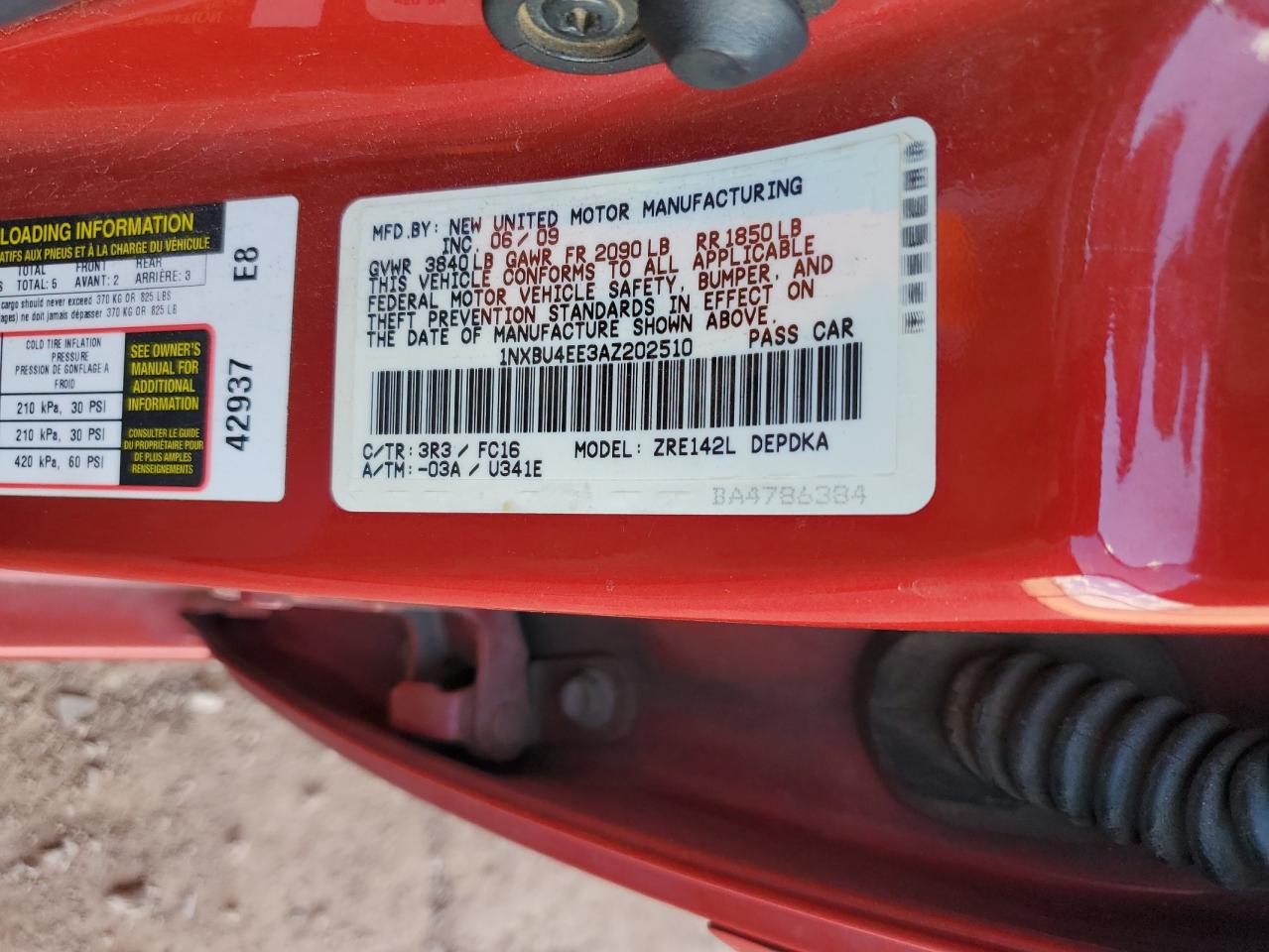 2010 Toyota Corolla Base VIN: 1NXBU4EE3AZ202510 Lot: 71556735