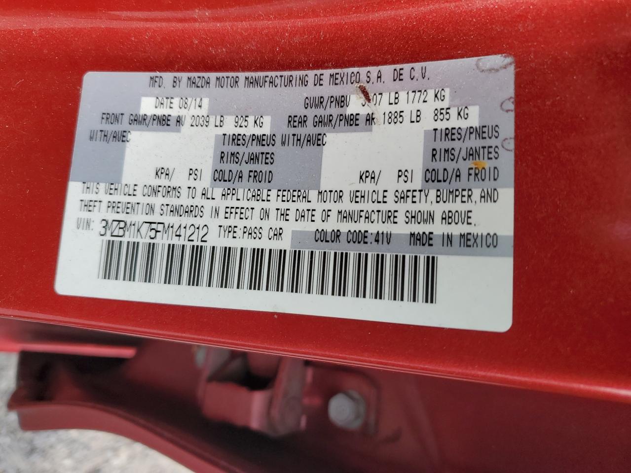 2015 Mazda 3 Sport VIN: 3MZBM1K75FM141212 Lot: 83981815