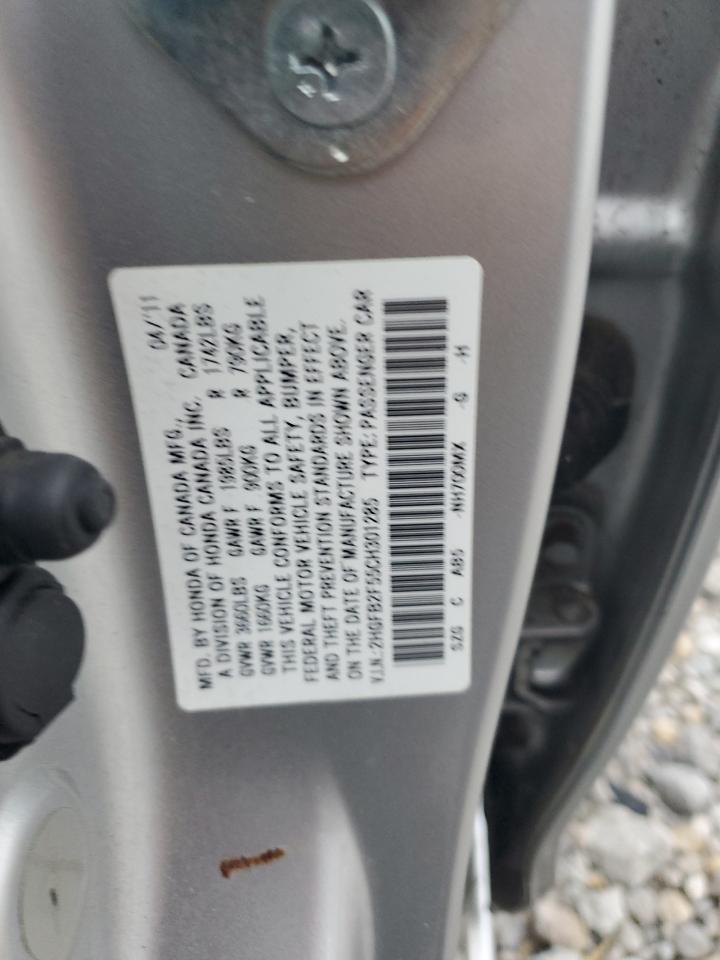 2012 Honda Civic Lx VIN: 2HGFB2F55CH301285 Lot: 81827525