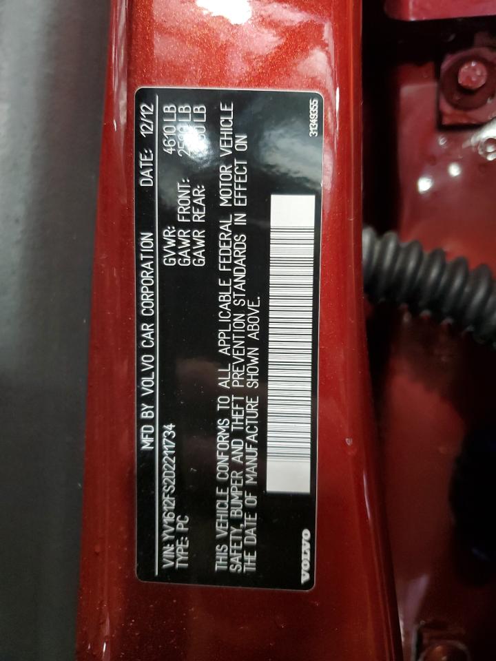 2013 Volvo S60 T5 VIN: YV1612FS2D2211734 Lot: 71005055