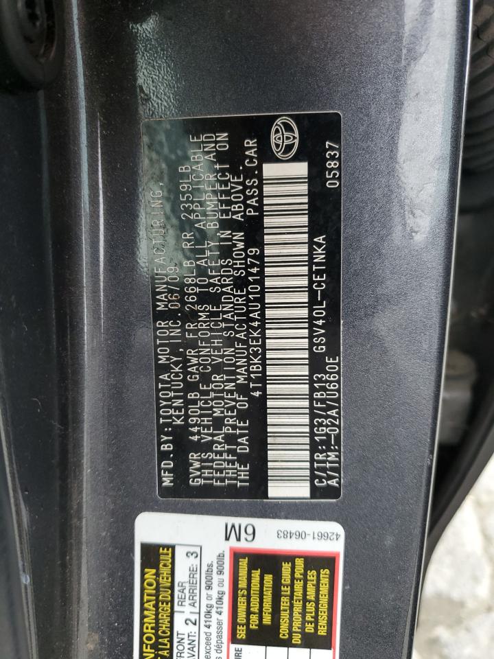 2010 Toyota Camry Se VIN: 4T1BK3EK4AU101479 Lot: 80017775