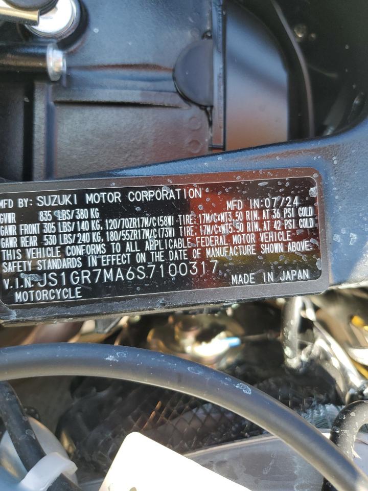 2025 Suzuki Gsx-R750 VIN: JS1GR7MA6S7100317 Lot: 81399215