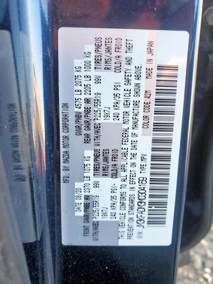 2021 Mazda Cx-5 Grand Touring VIN: JM3KFADM3M0304169 Lot: 71152565