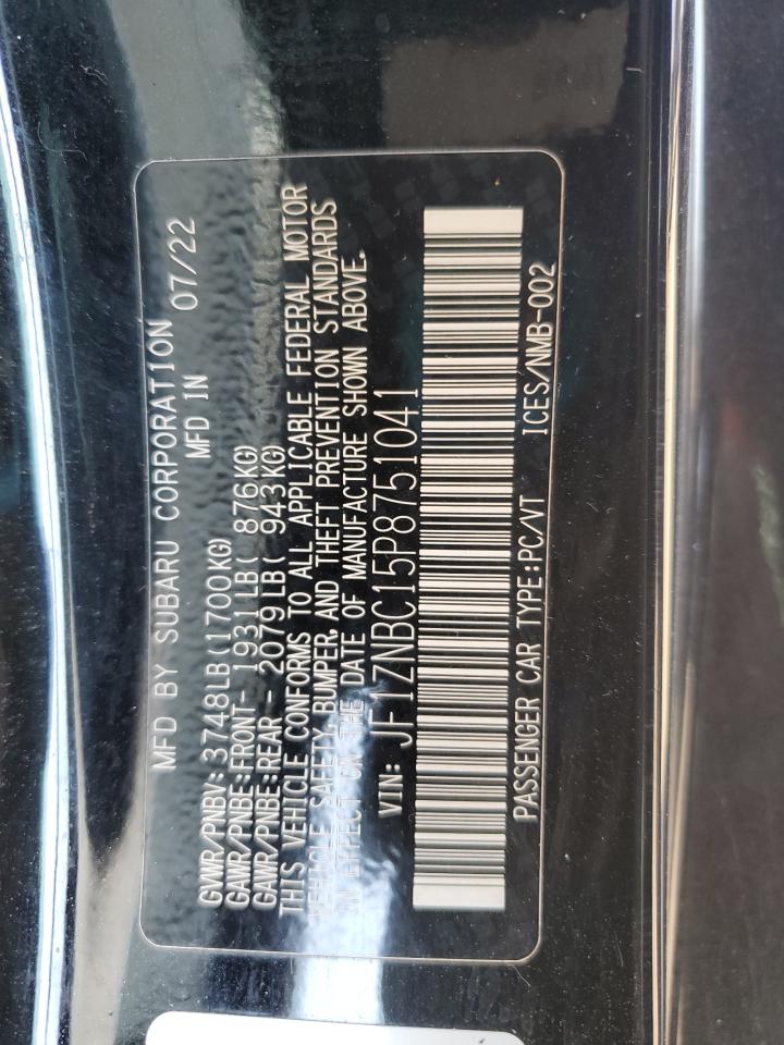 2023 Toyota Gr 86 VIN: JF1ZNBC15P8751041 Lot: 70489685
