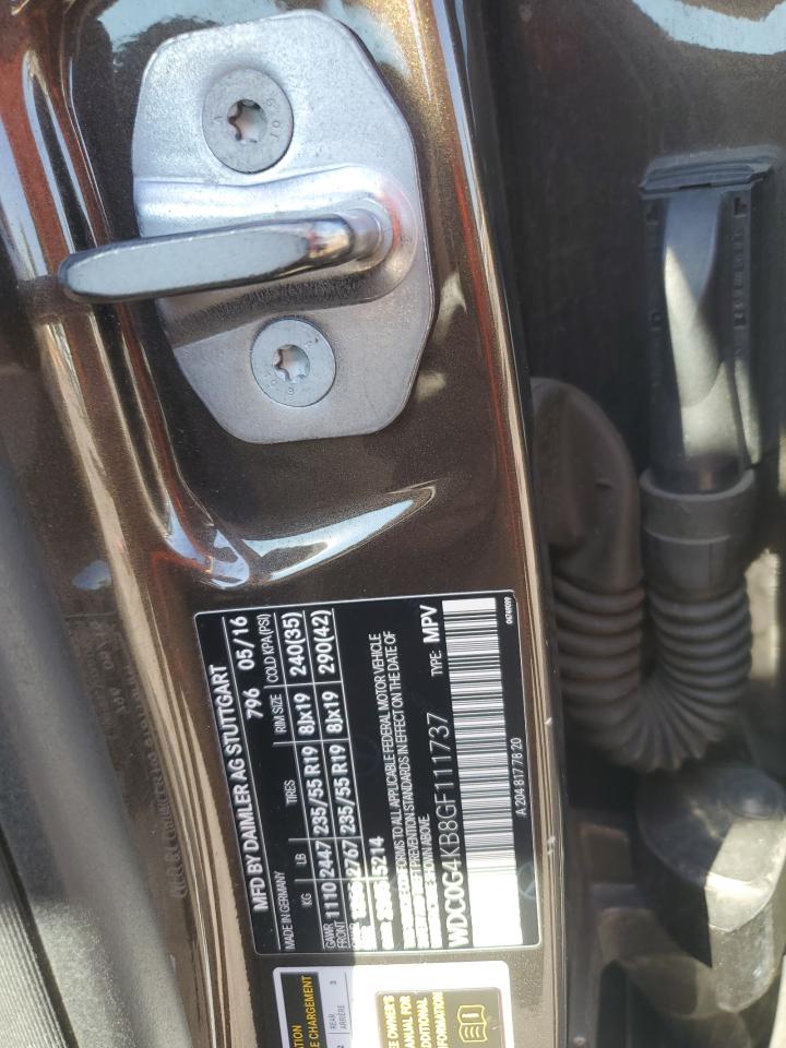 2016 Mercedes-Benz Glc 300 4Matic VIN: WDC0G4KB8GF111737 Lot: 80562495