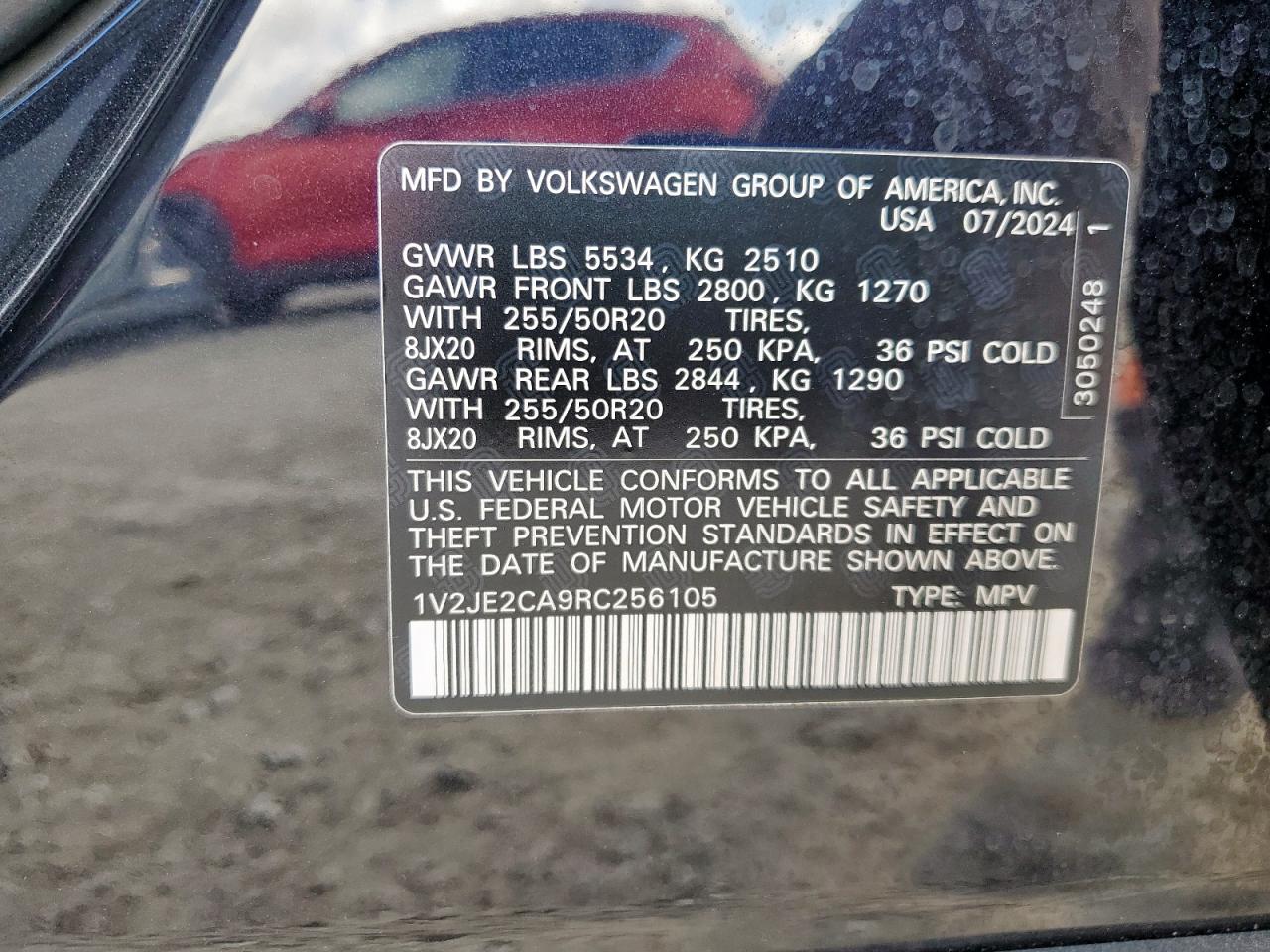 2024 Volkswagen Atlas Cross Sport Se VIN: 1V2JE2CA9RC256105 Lot: 80459345