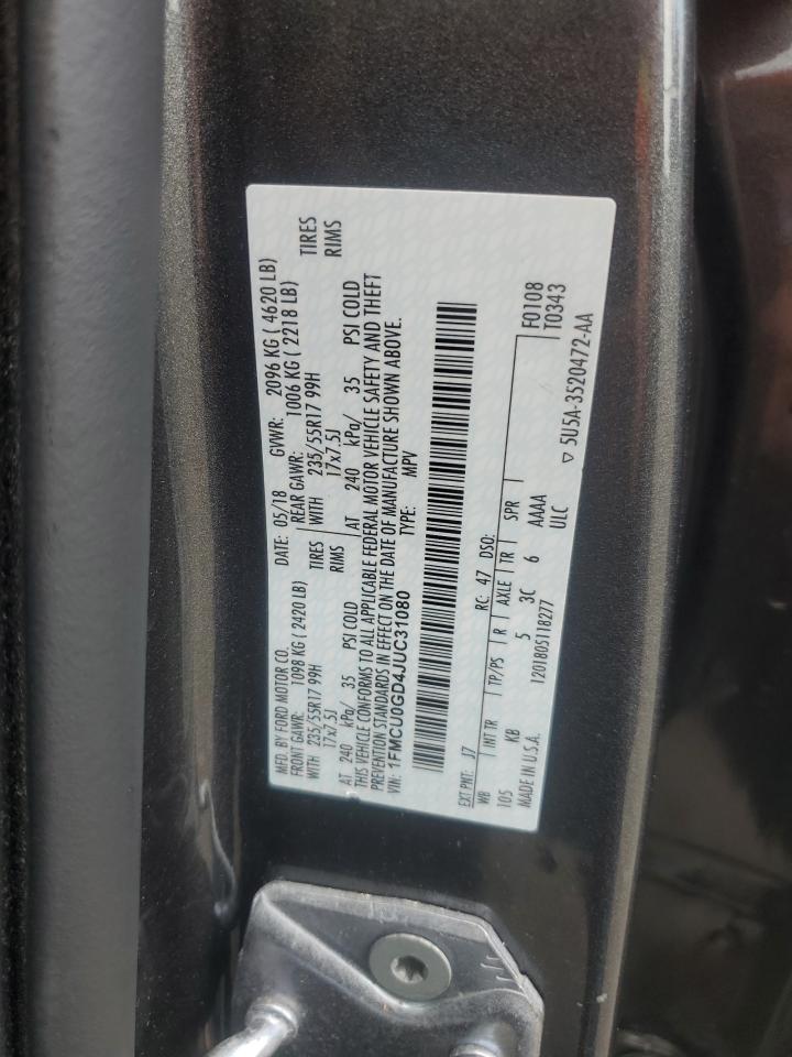 2018 Ford Escape Se VIN: 1FMCU0GD4JUC31080 Lot: 81808095