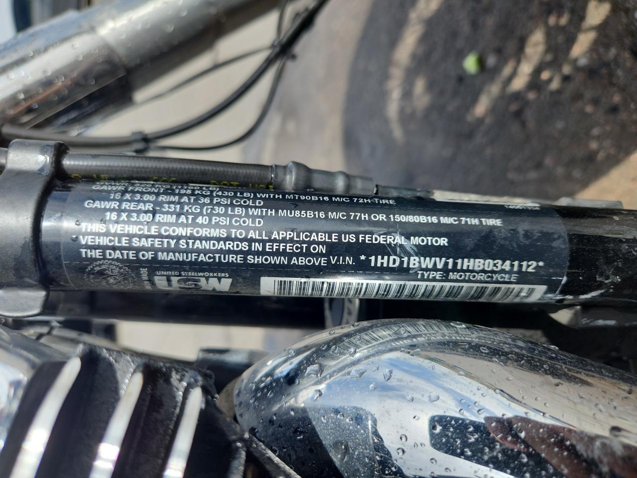 2017 Harley-Davidson Flstc Heritage Softail Classic VIN: 1HD1BWV11HB034112 Lot: 81468685