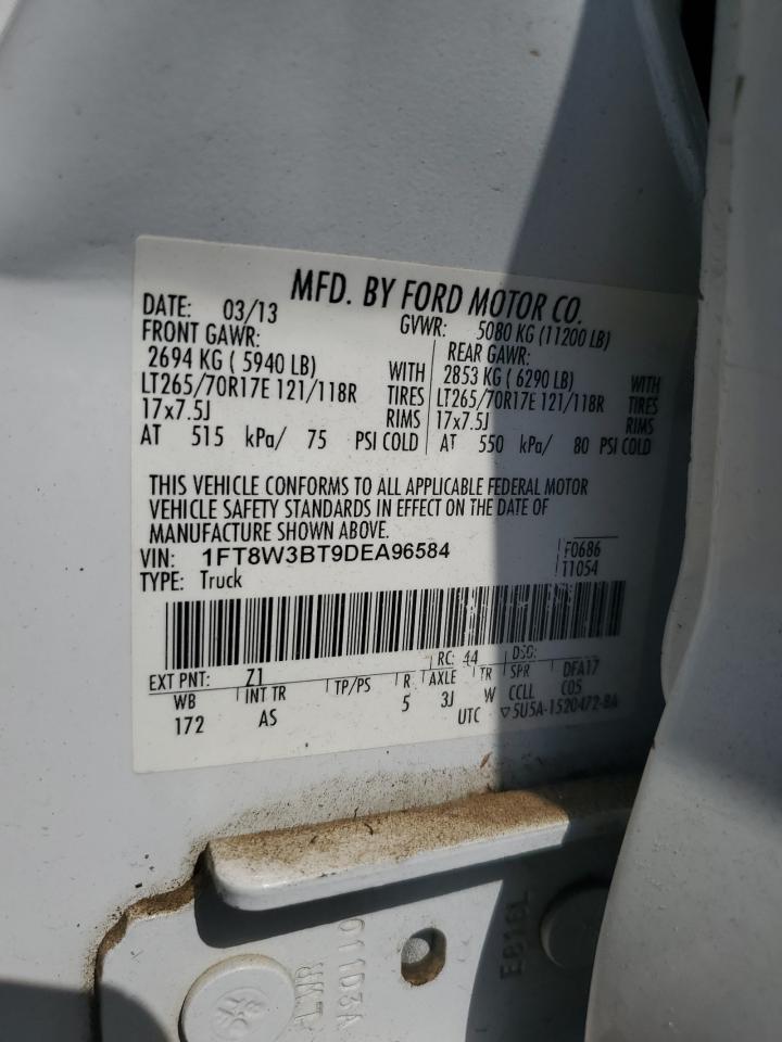 2013 Ford F350 Super Duty VIN: 1FT8W3BT9DEA96584 Lot: 81394185