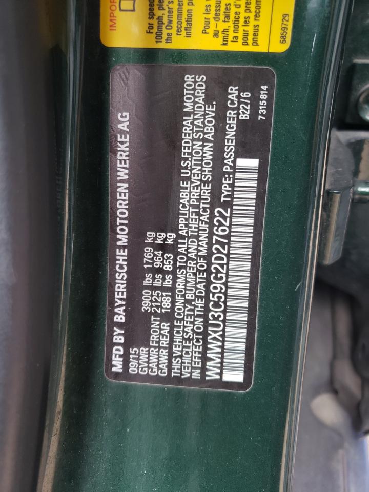 2016 Mini Cooper S VIN: WMWXU3C59G2D27622 Lot: 71833165