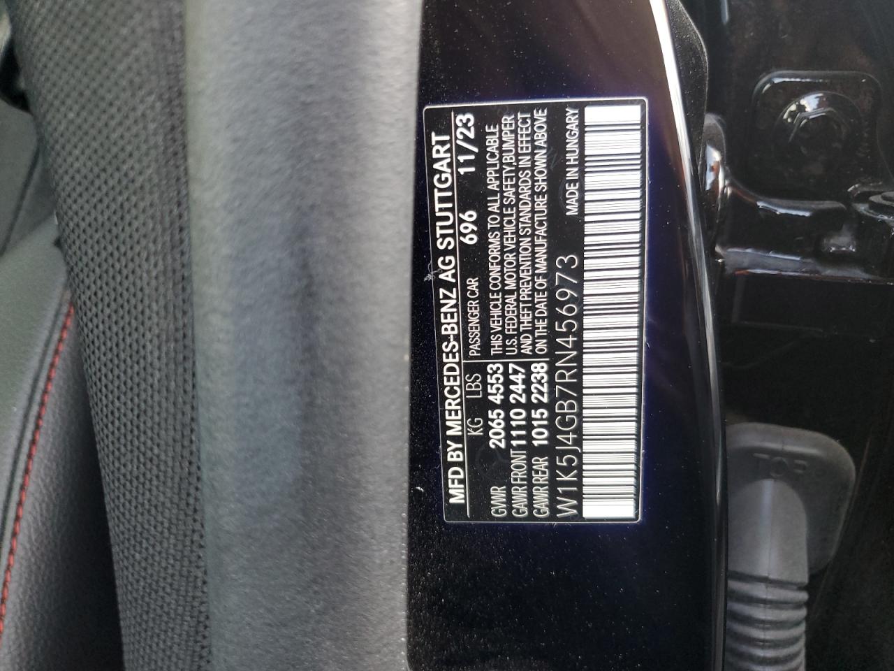 2024 Mercedes-Benz Cla 250 VIN: W1K5J4GB7RN456973 Lot: 71815855