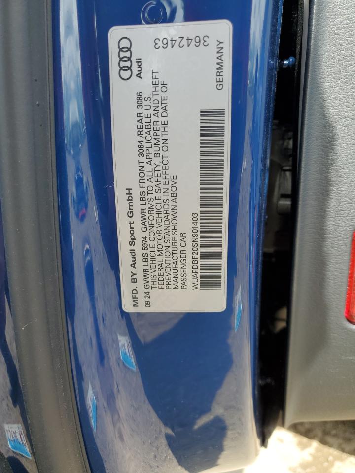 2025 Audi Rs7 VIN: WUAPDBF20SN901403 Lot: 81544805
