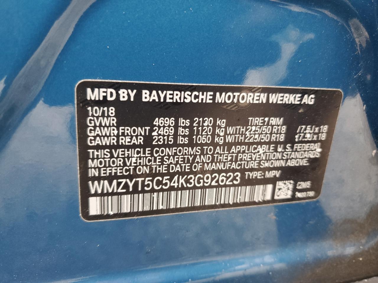 2019 Mini Cooper S Countryman All4 VIN: WMZYT5C54K3G92623 Lot: 80522295