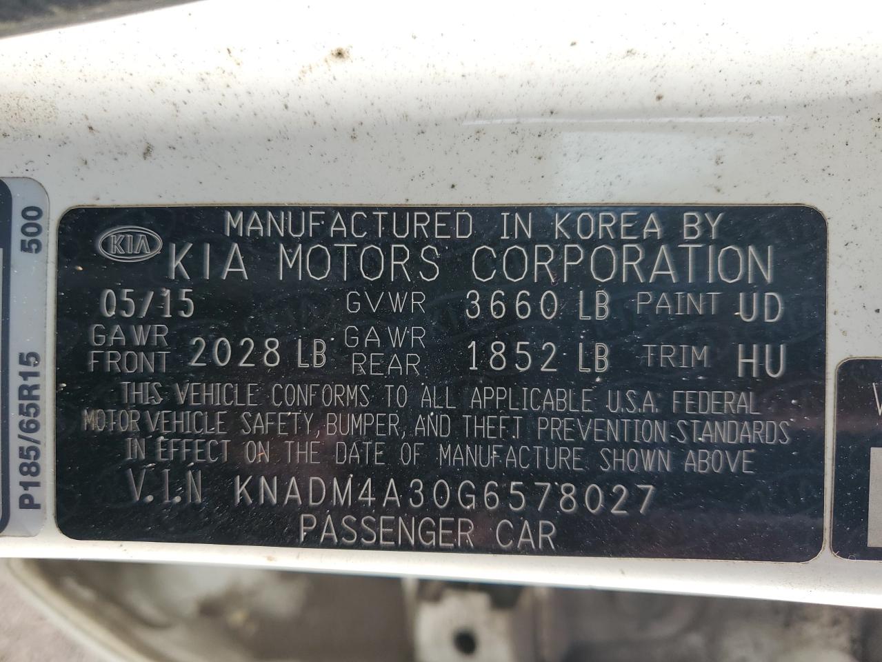 2016 Kia Rio Lx VIN: KNADM4A30G6578027 Lot: 81804255