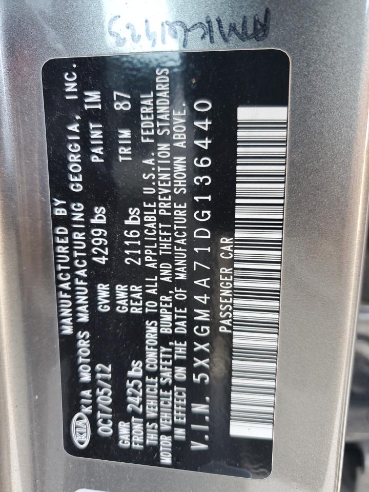 2013 Kia Optima Lx VIN: 5XXGM4A71DG136440 Lot: 71497505