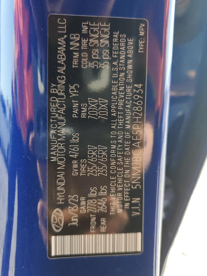 2023 Hyundai Tucson Sel VIN: 5NMJBCAE5PH286934 Lot: 81037835