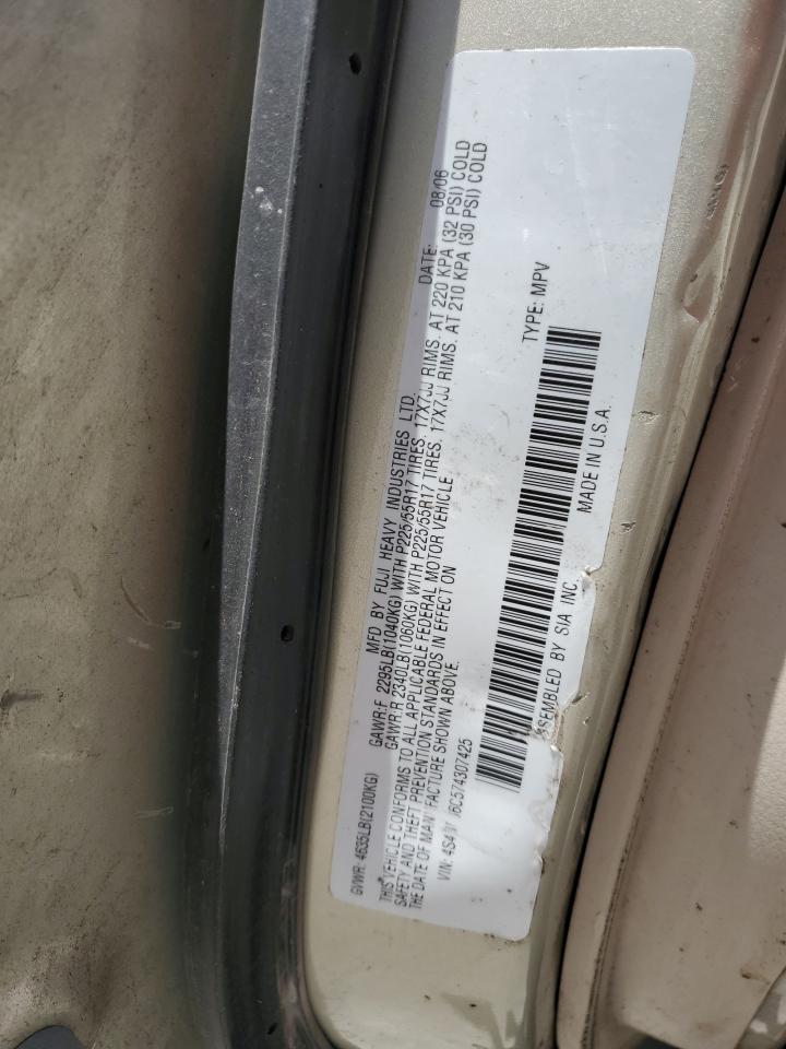 2007 Subaru Outback Outback 3.0R Ll Bean VIN: 4S4BP86C574307425 Lot: 71224805