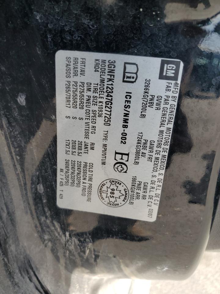 2007 Chevrolet Avalanche K1500 VIN: 3GNFK12347G277250 Lot: 81298515