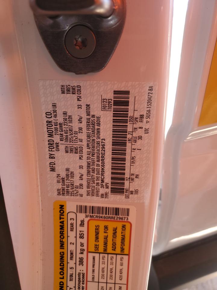 2024 Ford Bronco Sport Free Wheeling VIN: 3FMCR9K60RRE29673 Lot: 81842465