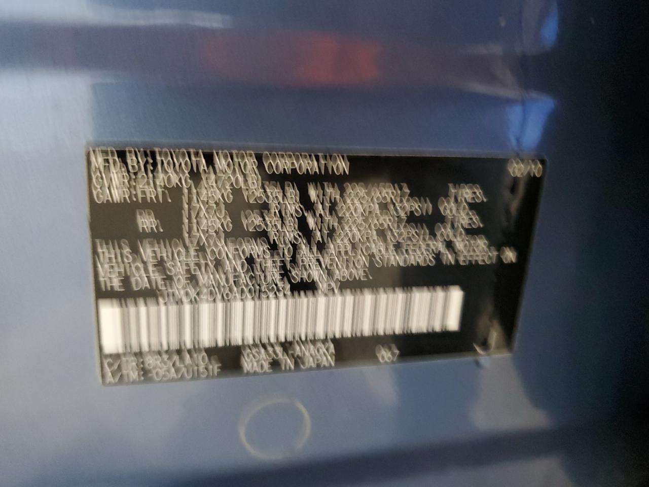 2010 Toyota Rav4 Limited VIN: JTMDK4DV6AD015234 Lot: 83785465