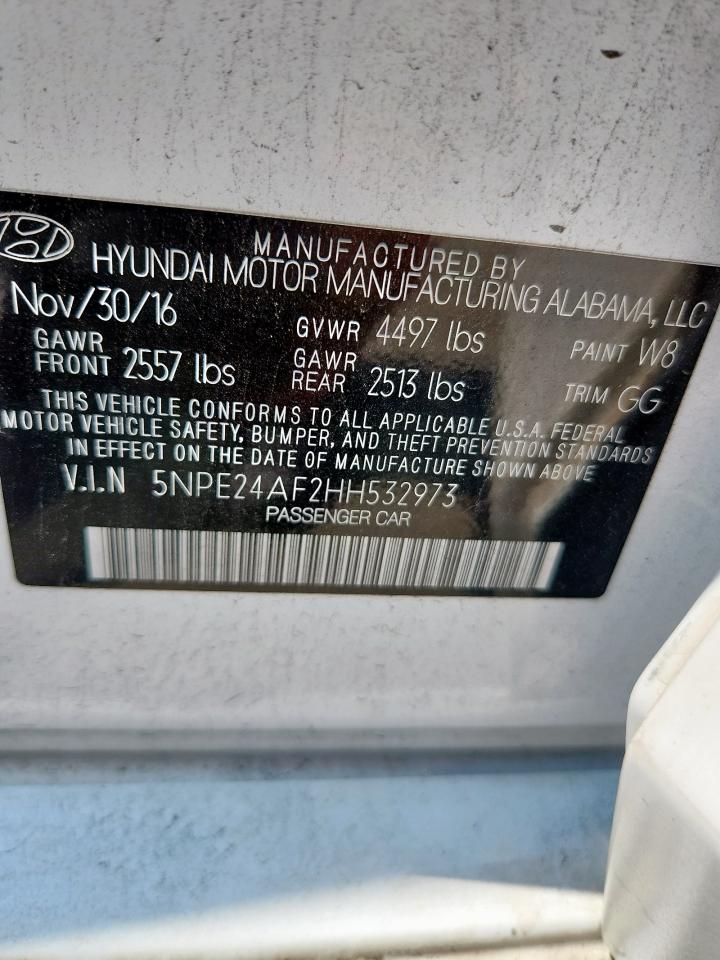 2017 Hyundai Sonata Se VIN: 5NPE24AF2HH532973 Lot: 81213235