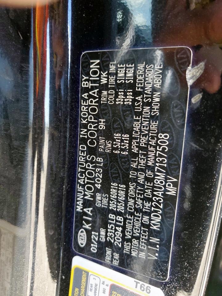 2021 Kia Soul Lx VIN: KNDJ23AU8M7137508 Lot: 81836195