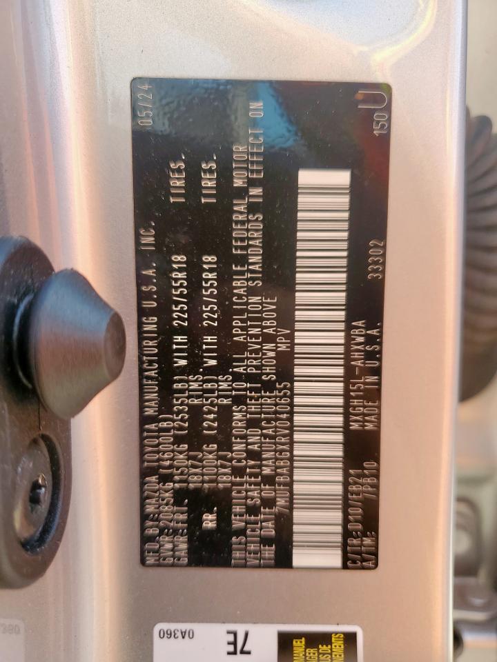 2024 Toyota Corolla Cross Se VIN: 7MUFBABGXRV040655 Lot: 71635725