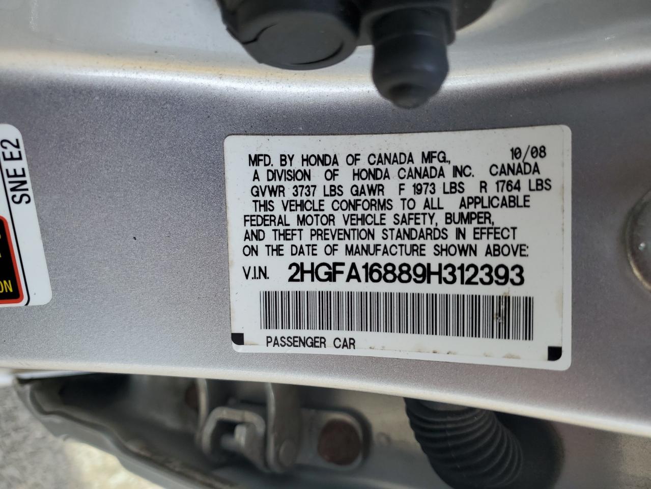 2009 Honda Civic Ex VIN: 2HGFA16889H312393 Lot: 84594975