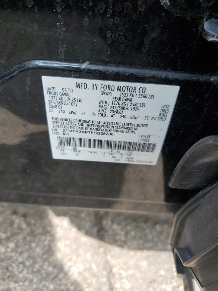 2015 Ford Edge Sport VIN: 2FMTK3AP7FBB25200 Lot: 71490215