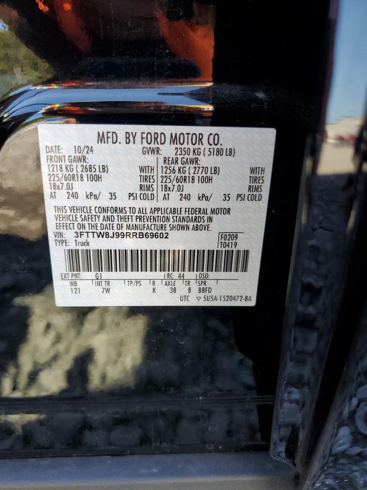 2024 Ford Maverick Xlt VIN: 3FTTW8J99RRB69602 Lot: 80807695