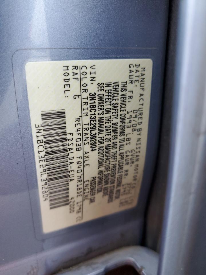 2009 Nissan Versa S VIN: 3N1BC13E29L392804 Lot: 81892445