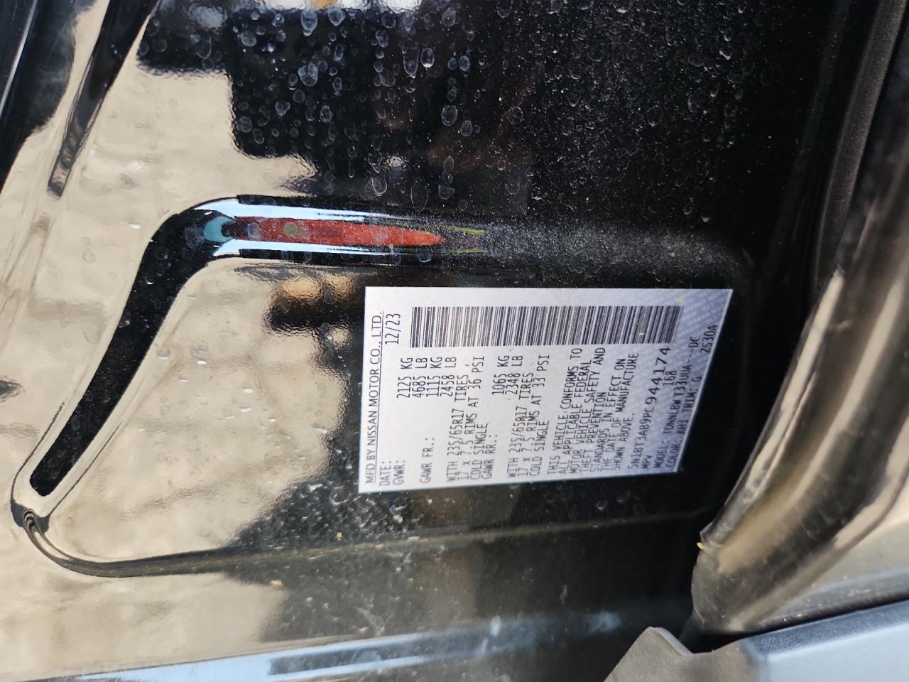 2023 Nissan Rogue S VIN: 5N1BT3AB9PC944174 Lot: 71969855