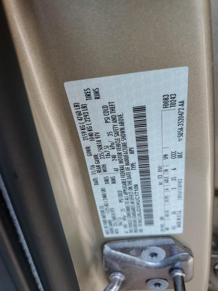 2017 Ford Escape Titanium VIN: 1FMCU9JDXHUC17109 Lot: 81872205