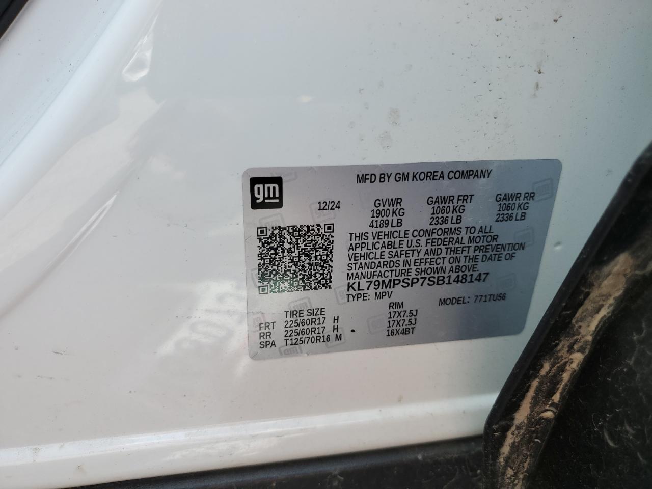 2025 Chevrolet Trailblazer Lt VIN: KL79MPSP7SB148147 Lot: 81700565